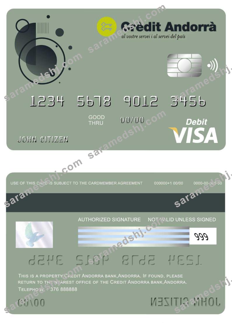 Andorra Credit Andorra bank visa card